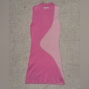 Peppermayo Asymmetrical Pink Bodycon Dress Sleeveless